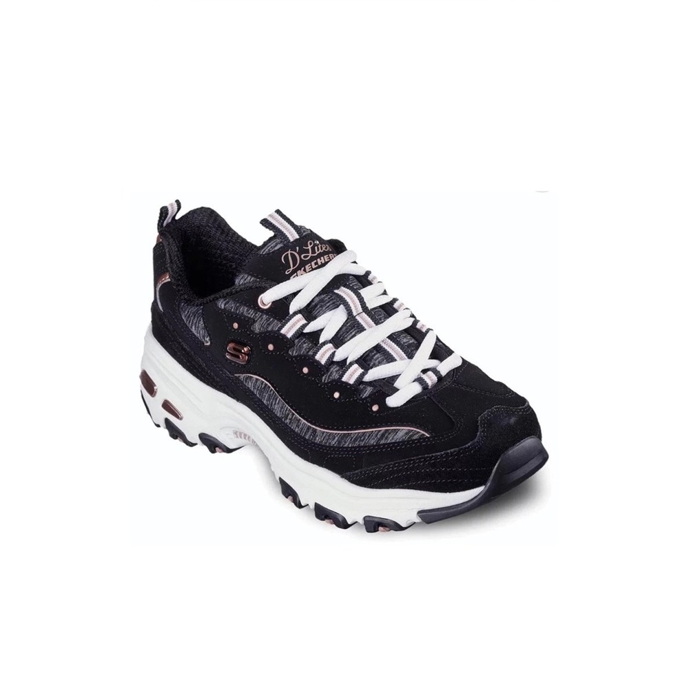 Skechers D'Lites Me Time Sneakers Womens Size 8.5 Black Rose Gold SN 11936 - NEW